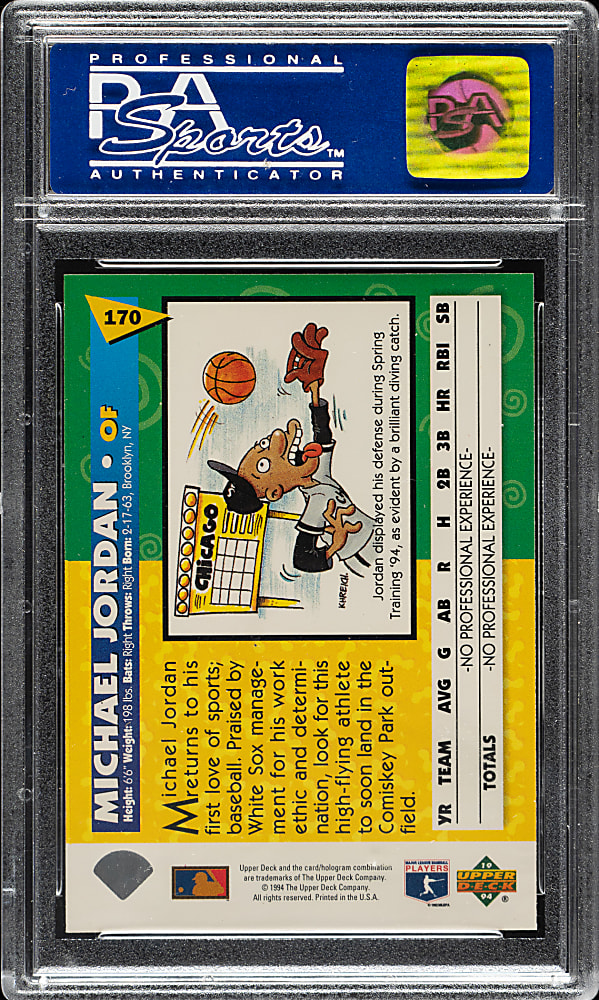 1994 Upper Deck Fun Pack #170 Michael Jordan PSA MINT 9