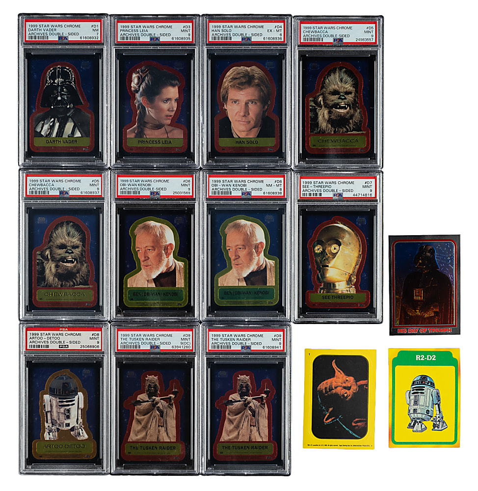1980 to 1999 Topps and Topps Chrome Archives Star Wars, Empire Strikes Back, and Return of the Jedi Complete and Partial Set Collection (6 Sets, 400 Cards)