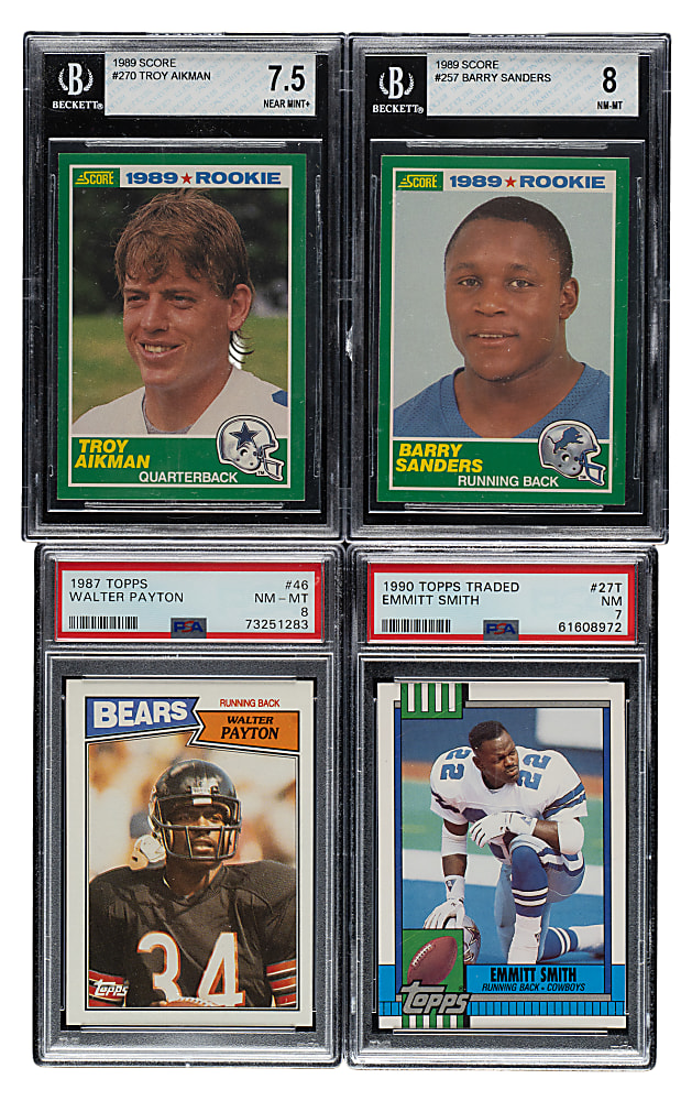 1987 to 1990 Topps and Score Football Complete Set Trio (3 Sets, 858 Cards)