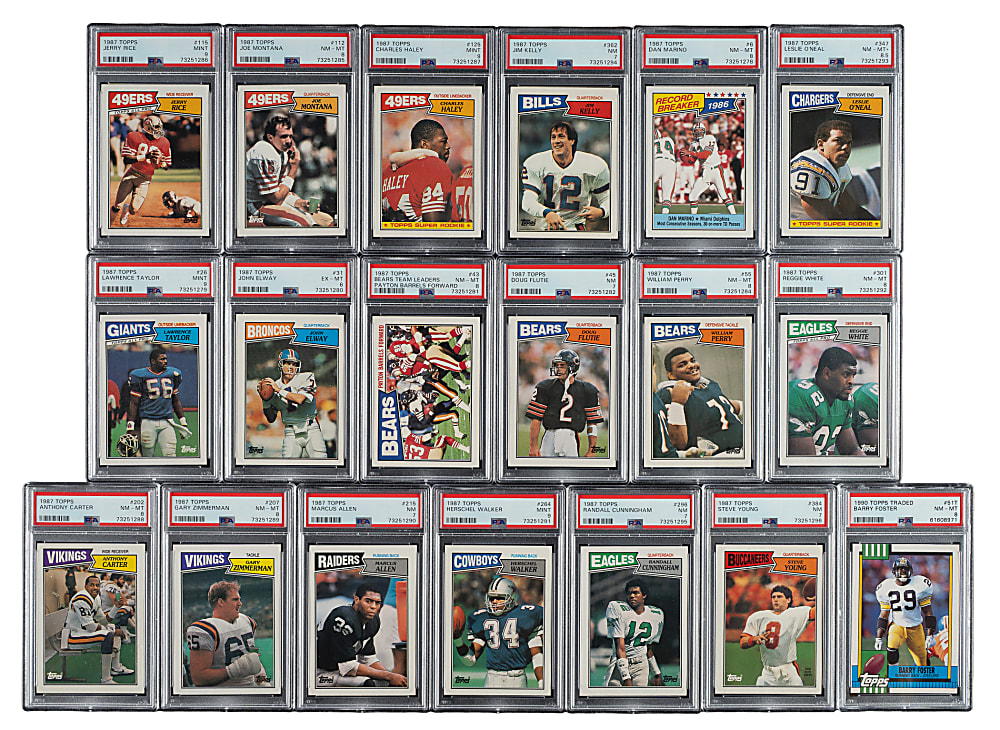 1987 to 1990 Topps and Score Football Complete Set Trio (3 Sets, 858 Cards)