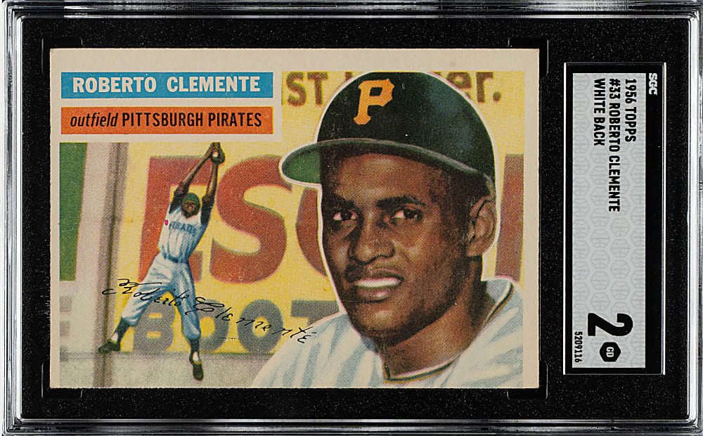1956 Topps #33 Roberto Clemente White Back SGC GOOD 2