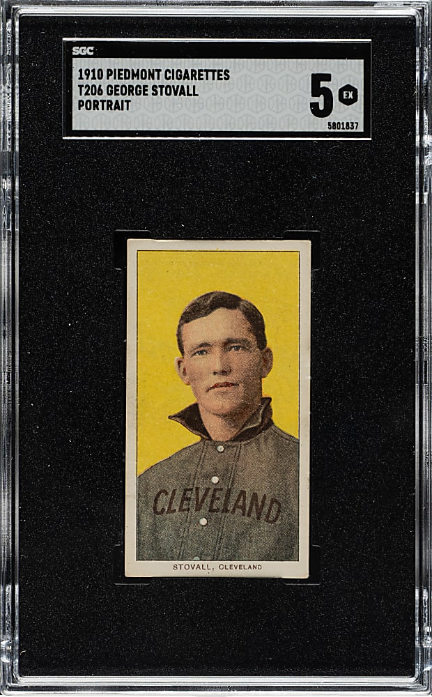 1909-1911 T206 White Border George Stovall Portrait SGC EX 5