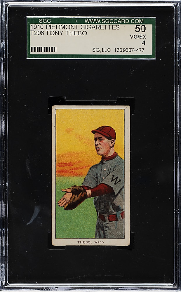1909-1911 T206 White Border Tony Thebo Southern Leaguer SGC VG/EX 50
