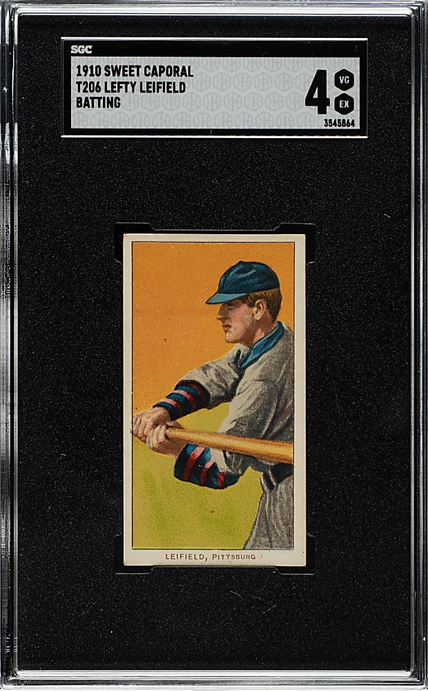 1909-1911 T206 White Border Lefty Leifield Batting SGC VG/EX 4