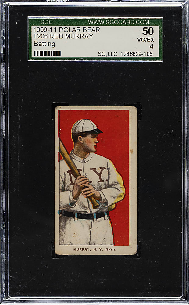 1909-1911 T206 White Border Red Murray Batting SGC VG/EX 50