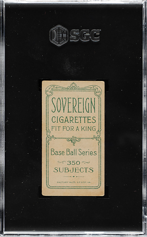 1909-1911 T206 White Border Dave Brain SGC VG+ 3.5 - Sovereign 350 Back