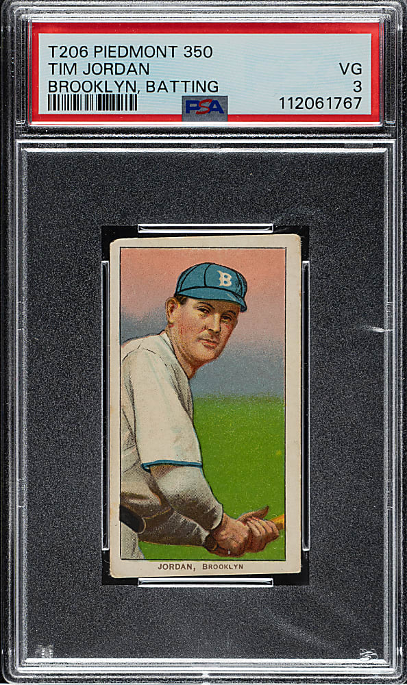 1909-1911 T206 White Border Tim Jordan Batting PSA VG 3