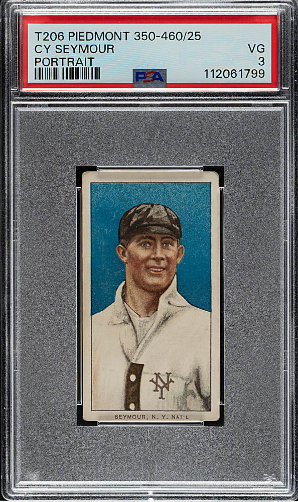 1909-1911 T206 White Border Cy Seymour Portrait PSA VG 3