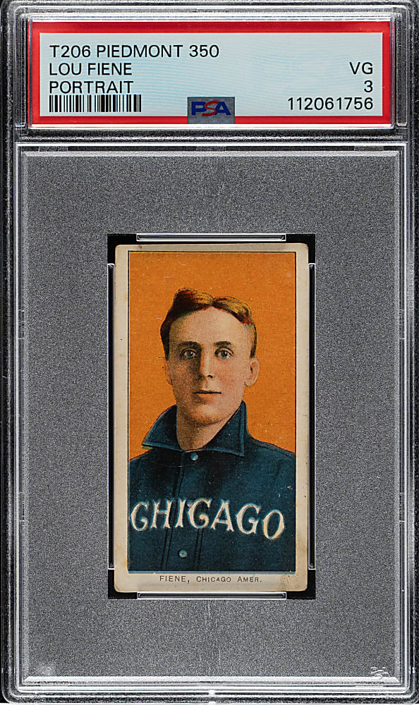 1909-1911 T206 White Border Lou Fiene Portrait PSA VG 3