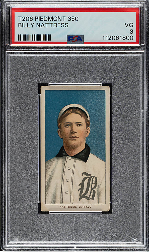 1909-1911 T206 White Border Billy Nattress PSA VG 3