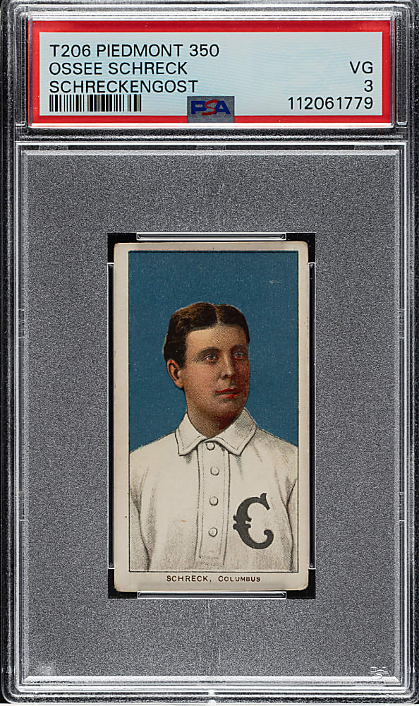 1909-1911 T206 White Border Ossee Schreck PSA VG 3