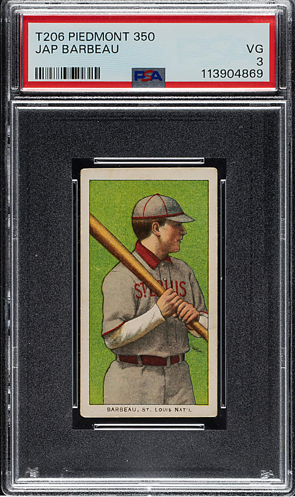 1909-1911 T206 White Border Jap Barbeau PSA VG 3