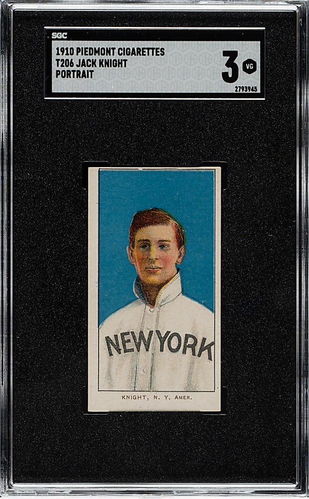 1909-1911 T206 White Border Jack Knight Portrait SGC VG 3