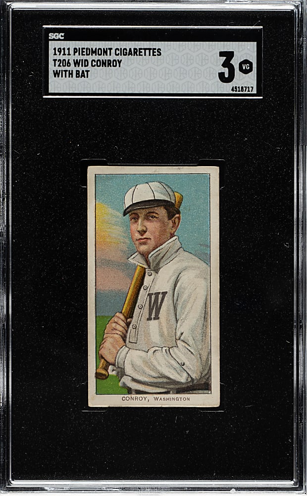 1909-1911 T206 White Border Wid Conroy with Bat SGC VG 3