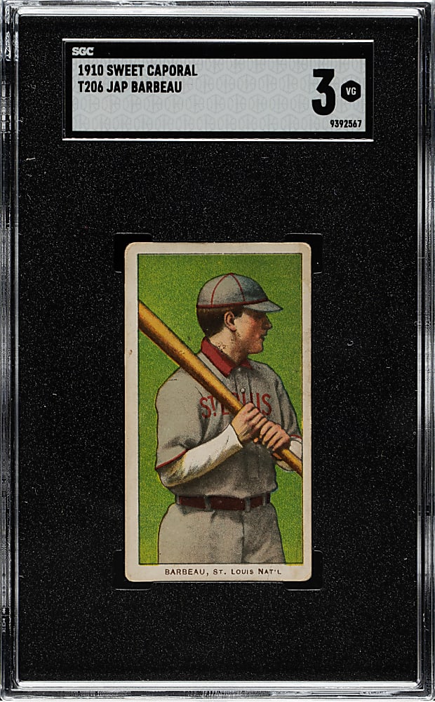 1909-1911 T206 White Border Jap Barbeau SGC VG 3