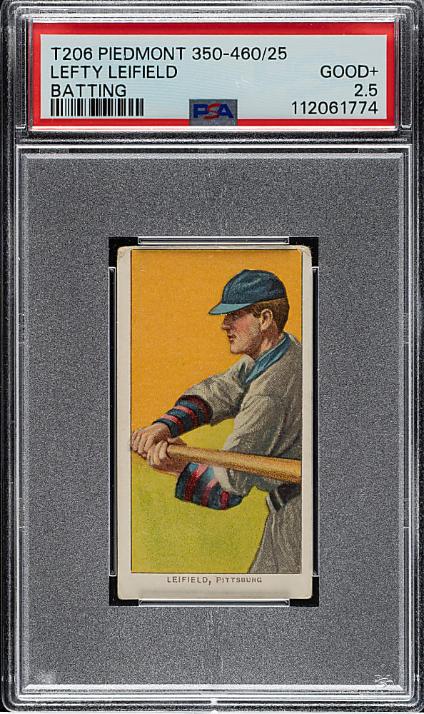 1909-1911 T206 White Border Lefty Leifield Batting PSA GOOD+ 2.5