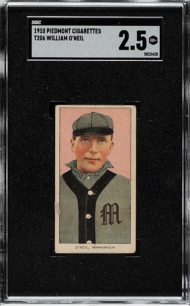 1909-1911 T206 White Border William J. O'Neil SGC GOOD+ 2.5