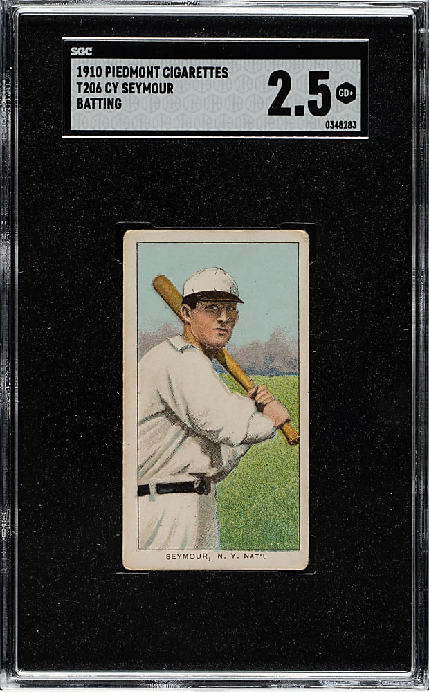 1909-1911 T206 White Border Cy Seymour Batting SGC GOOD+ 2.5