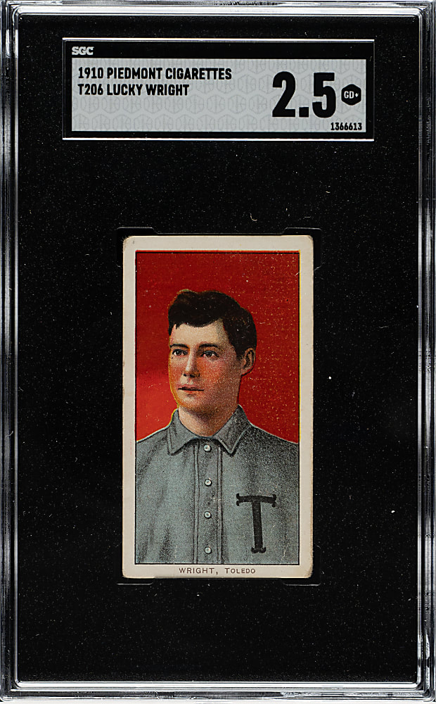 1909-1911 T206 White Border Lucky Wright SGC GOOD+ 2.5