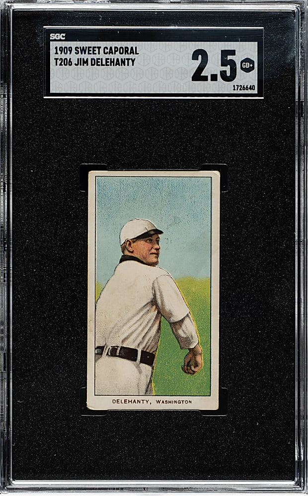 1909-1911 T206 White Border Jim Delehanty SGC GOOD+ 2.5