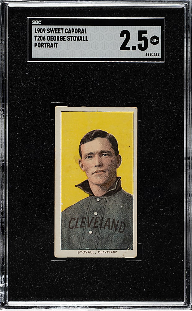 1909-1911 T206 White Border George Stovall Portrait SGC GOOD+ 2.5