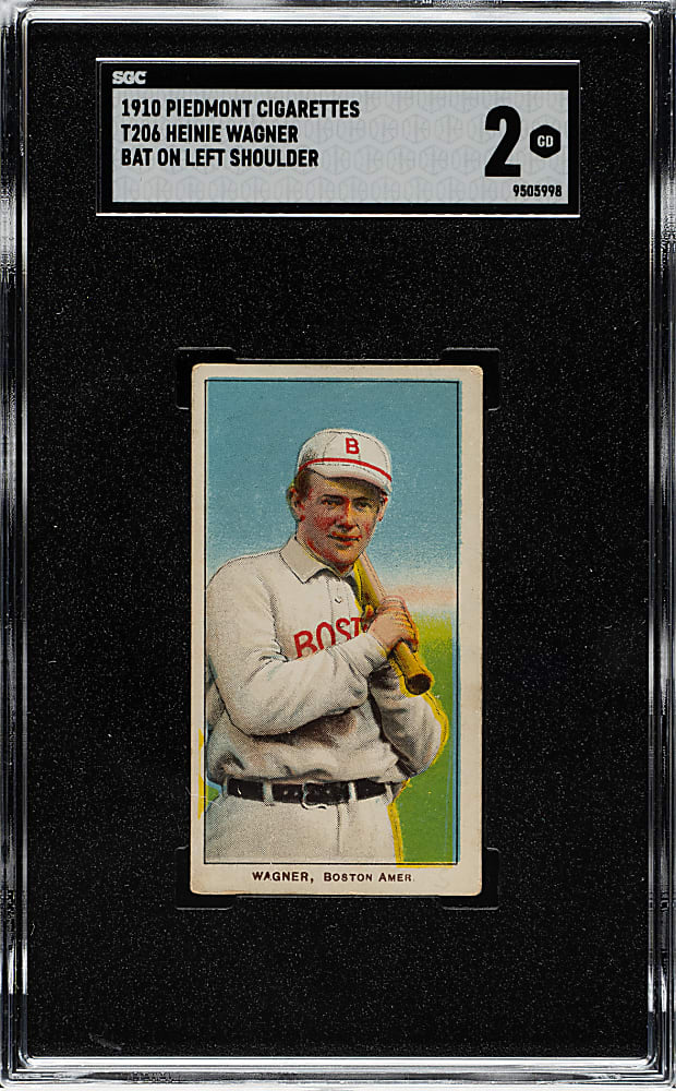 1909-1911 T206 White Border Heinie Wagner Bat on Left Shoulder SGC GOOD 2