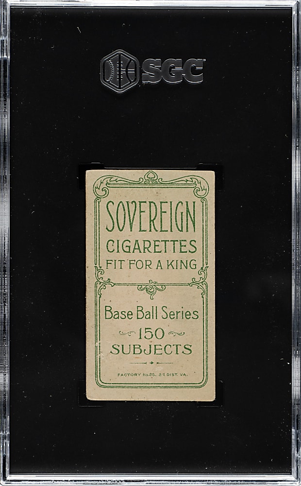 1909-1911 T206 White Border Elmer Flick SGC Authentic - Sovereign 150 back