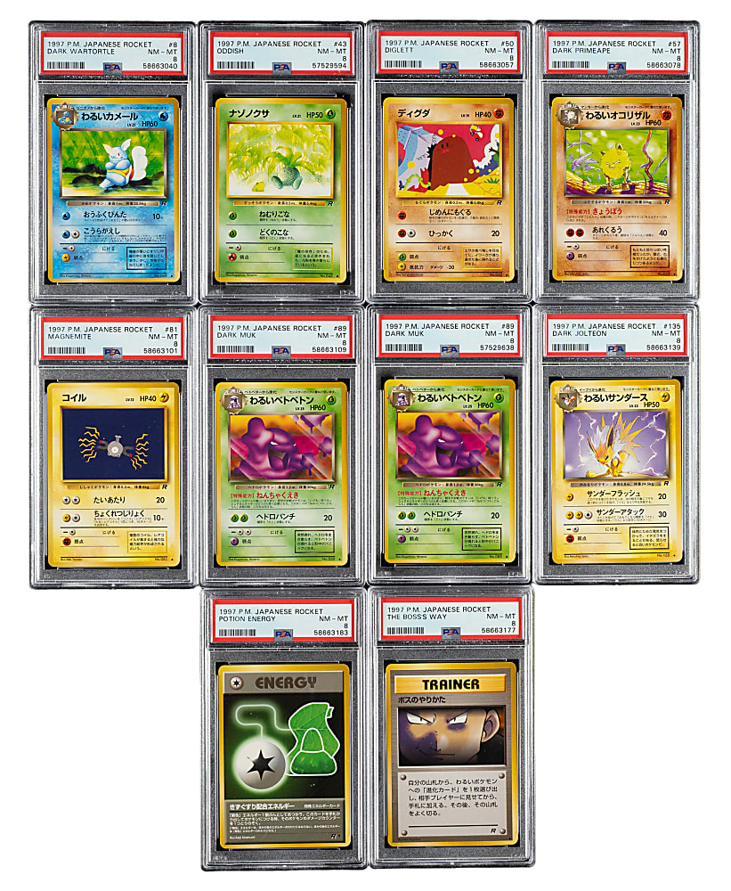 1997 Pokemon Japanese Rocket PSA NM-MT 8 Collection (10)