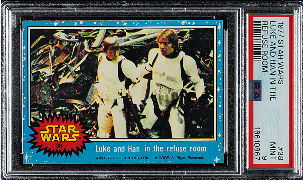 1977 Topps "Star Wars" #38 Luke and Han in the Refuse Room PSA MINT 9