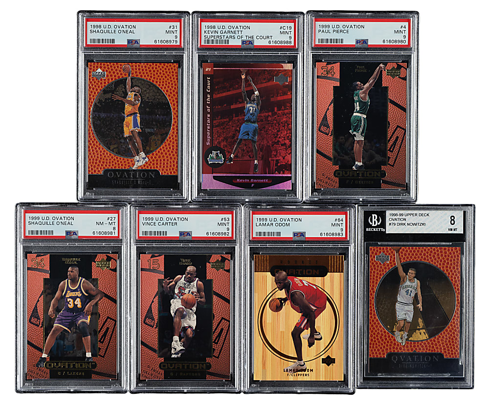 1998-1999 and 1999-2000 Upper Deck Ovation Basketball Hall of Fame and Star PSA- and BGS-Graded Collection (7)