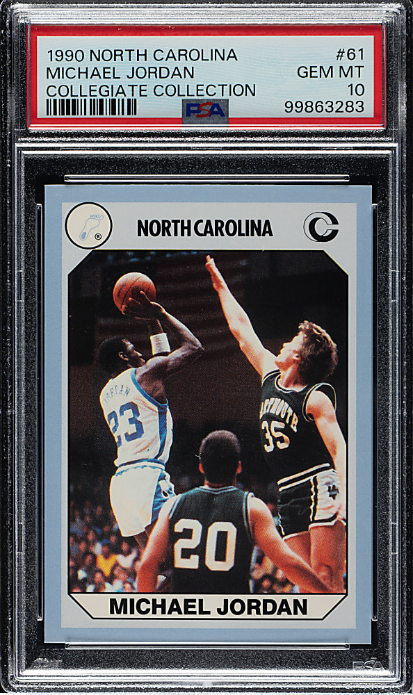 1990 North Carolina Collegiate Collection Basketball #61 Michael Jordan PSA GEM MINT 10