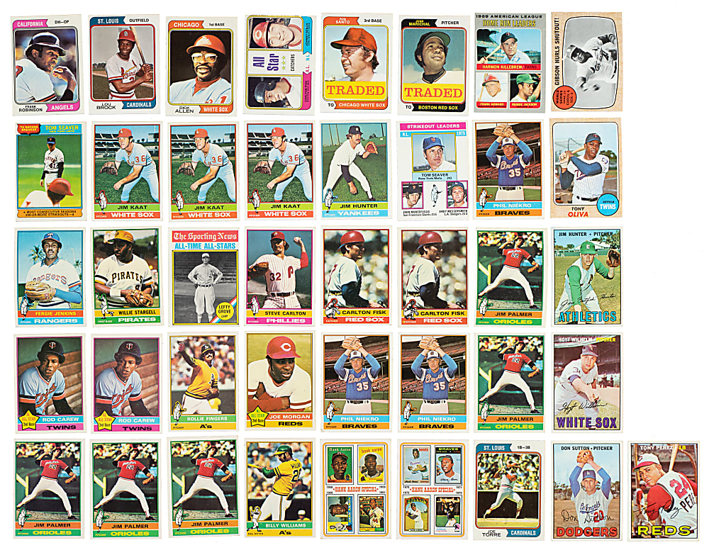 1967 to 1976 Topps and Topps Traded Collection (424) Including 50 Hall of Famers