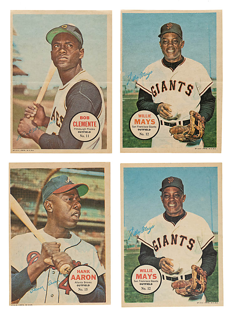 1967 Topps Pin-Ups Collection (76) with Near-Complete and Partial Sets Including Clemente, Mays and Aaron