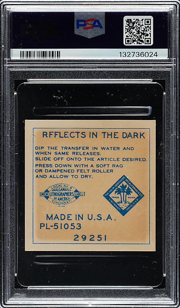 1950s Dairylea Decals Mickey Mantle PSA VG-EX 4