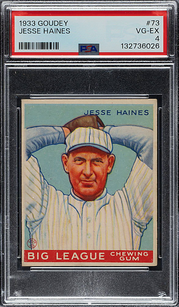 1933 R319 Goudey #73 Jesse Haines PSA VG-EX 4