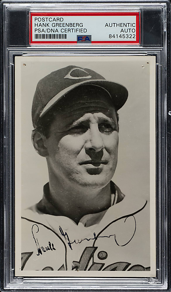 Hank Greenberg Signed Postcard - PSA/DNA