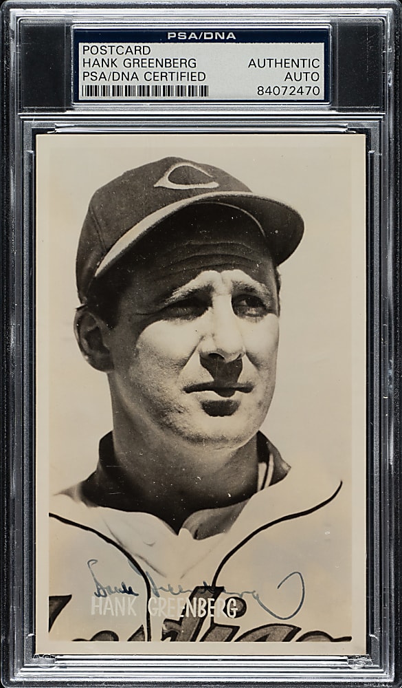 Hank Greenberg Signed Postcard - PSA/DNA