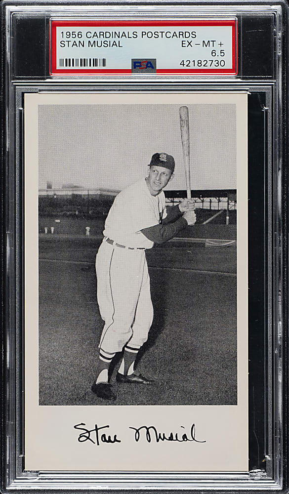1956 St. Louis Cardinals Postcards Stan Musial PSA EX-MT+ 6.5