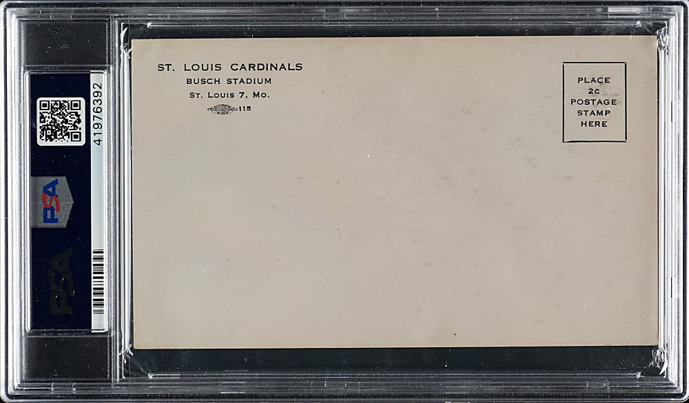 1954-1955 St. Louis Cardinals Postcards Stan Musial PSA VG-EX 4