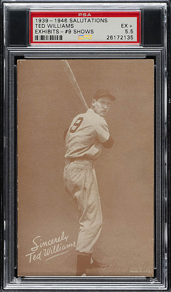 1939-1946 W462 Salutation Exhibits Ted Williams #9 Showing PSA EX+ 5.5