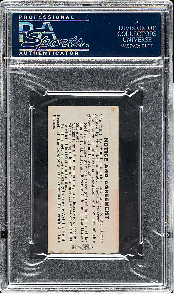 July 24, 1951 Chicago Cubs (vs. Brooklyn Dodgers) Ticket Stub PSA Authentic - Roy Campanella and Gil Hodges Home Runs