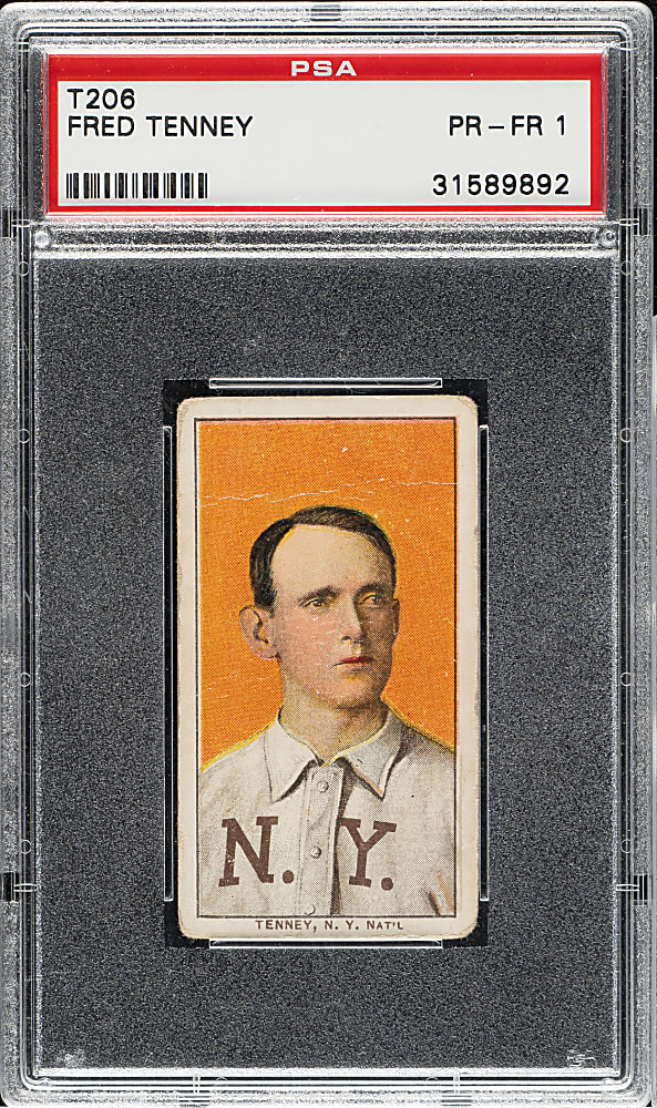 1909-1911 T206 White Border Fred Tenney PSA POOR 1 - Sovereign 350 Back