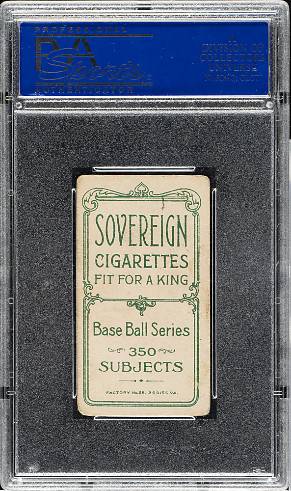 1909-1911 T206 White Border Fred Tenney PSA POOR 1 - Sovereign 350 Back