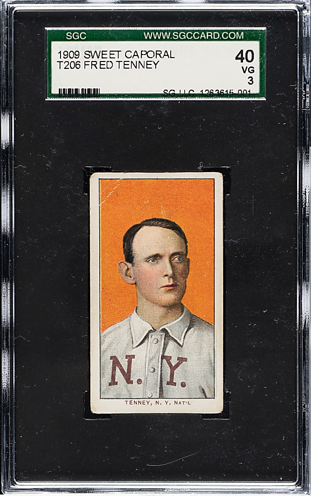 1909-1911 T206 White Border Fred Tenney SGC VG 40