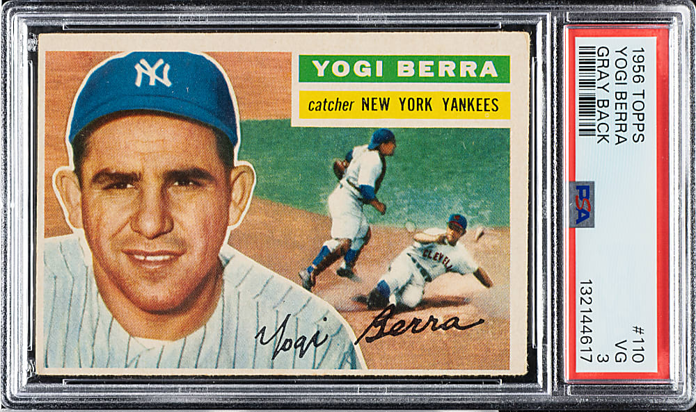 1956 Topps #110 Yogi Berra Gray Back PSA VG 3