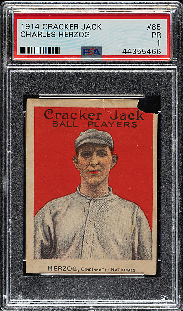 1914 E145 Cracker Jack #85 Charlie Herzog PSA POOR 1