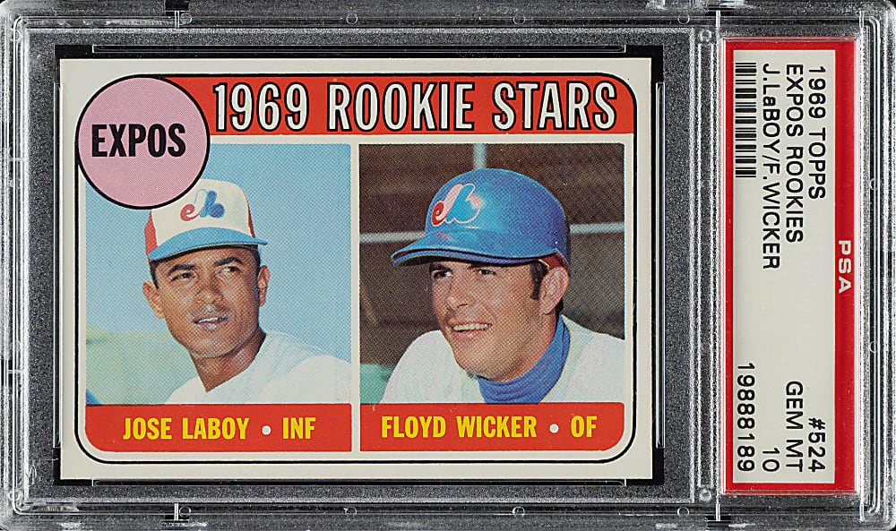 1969 Topps #524 Jose Laboy/Floyd Wicker Rookie PSA GEM MINT 10