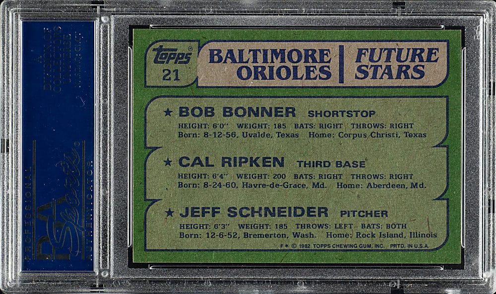 1982 Topps #21 Cal Ripken Jr. Rookie PSA NM-MT+ 8.5