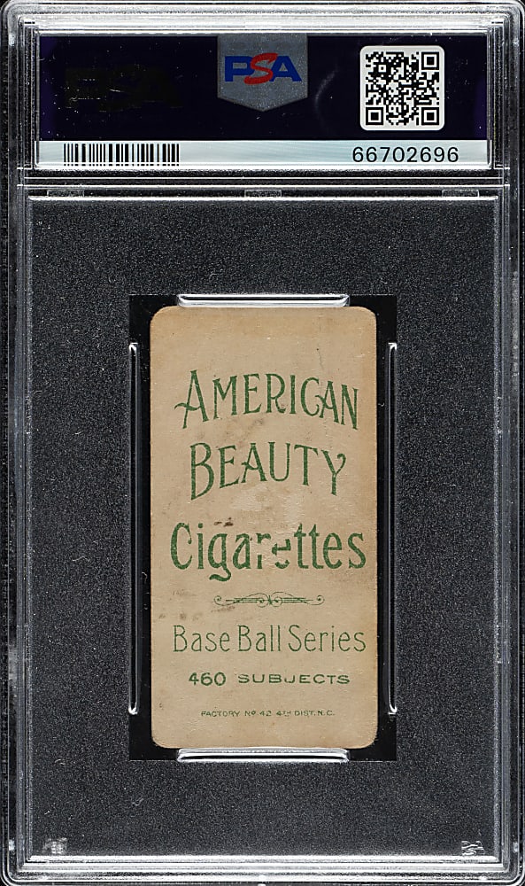 1909-1911 T206 White Border Doc Crandall Portrait with Cap PSA POOR 1 - American Beauty 460 Back