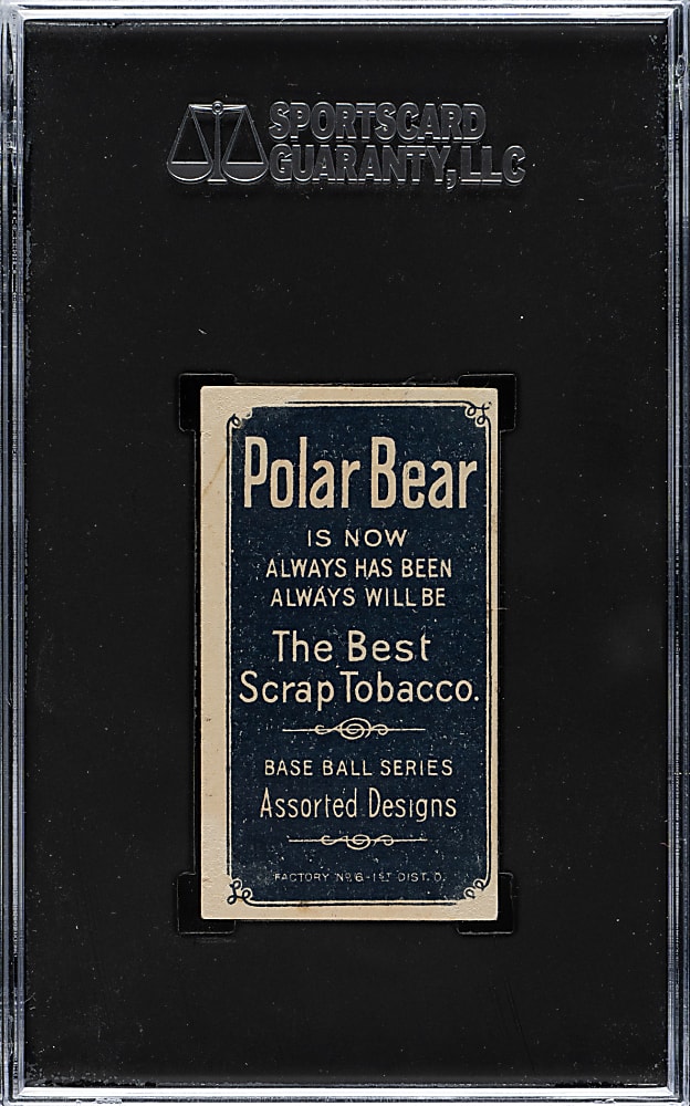 1909-1911 T206 White Border Hal Chase Throwing Dark Cap SGC FAIR 1.5 - Polar Bear Back